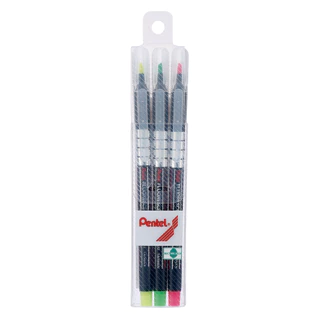 Pentel S512 ปากกาไฮไลท์ แบบหัวตัด แบบ บรรจุ 3 ด้าม และ บรรจุ 5 ด้าม ขนาดเส้น 1.0 มม - 3.5 มม