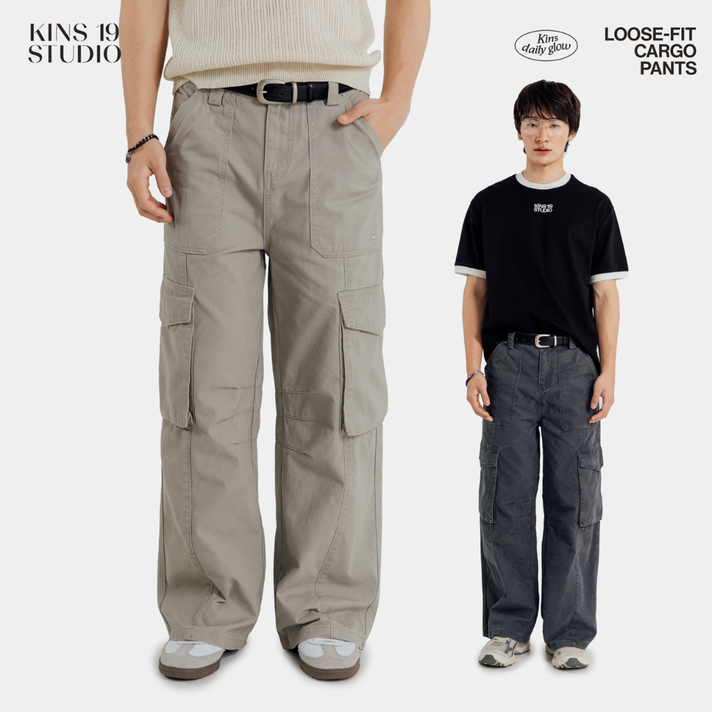 KINS 19 STUDIO |  LOOSE-FIT CARGO PANTS กางเกงคาร์โก้คินส์  [F117]