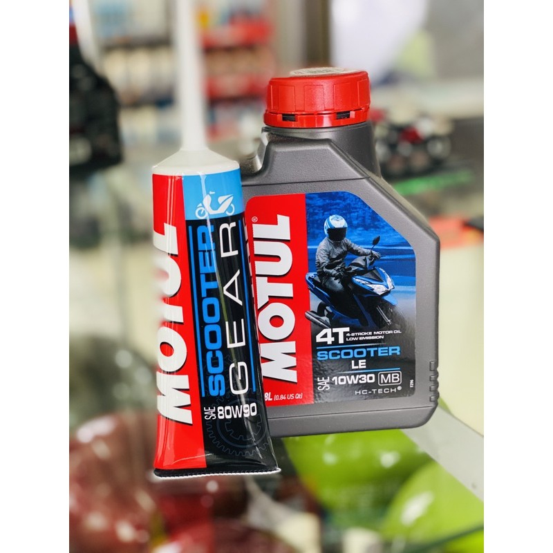 น้ำมันเครื่องMotulฟ้า 0.8L+เฟืองท้ายMotul(ออโต้)