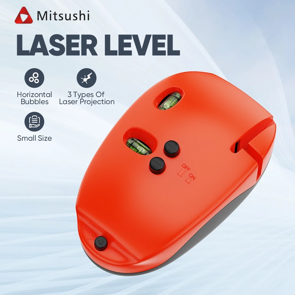 Mitsushi เลเซอร์วัดมุมฉาก 90 องศา ระดับเลเซอร์เมาส์ 90 องศา พร้อมกับวัดระดับน้ำในตัว สำหรับตกแต่งบ้าน
