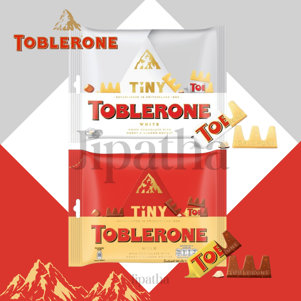 Toblerone Tiny ช็อกโกแลตผสมน้ำผึ้งและอัลมอนด์นูกัต 200 กรัม มี 2 รสชาติ สินค้าจากสวิตเซอร์แลนด์