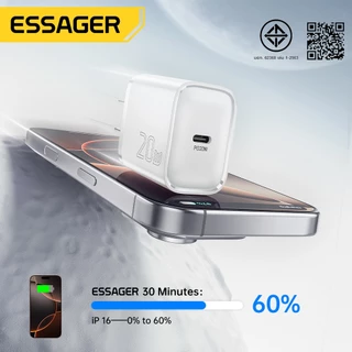 Essager อะแดปเตอร์ชาร์จเร็ว Type C 20W สำหรับโทรศัพท์มือถือและแท็บเล็ต PPS PD QC 3.0 ที่ชาร์จแบบพกพา