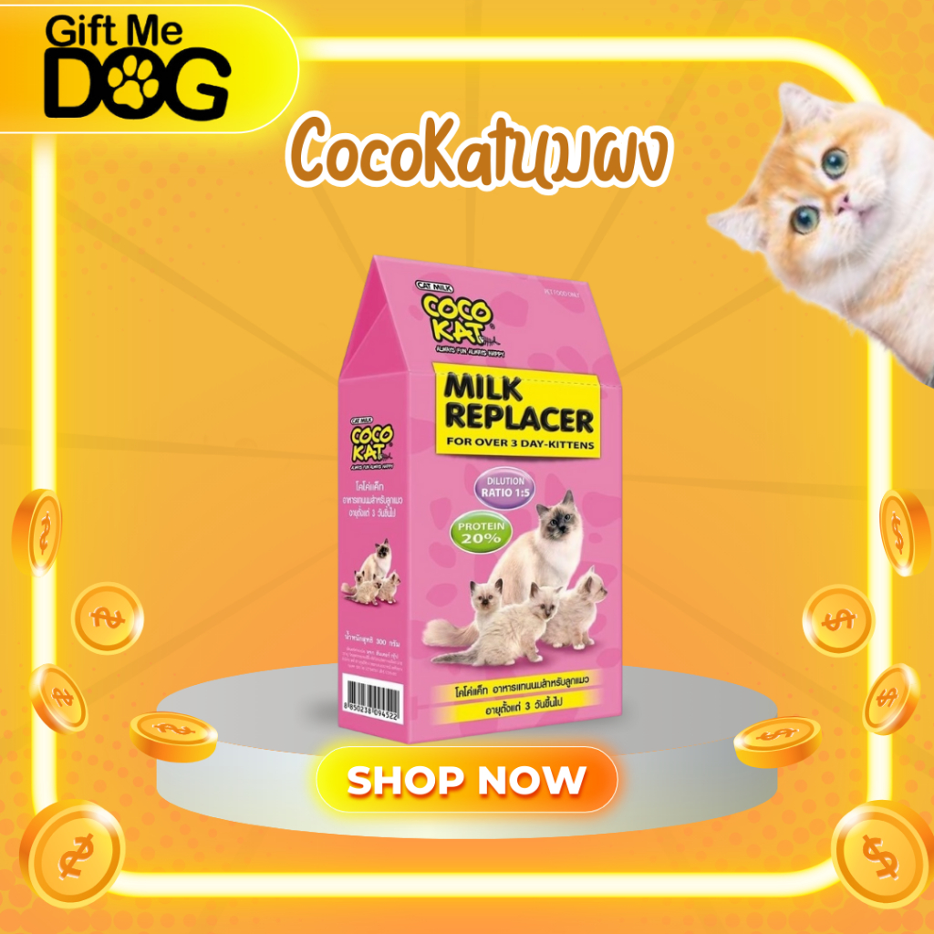 Cocokat Milk Replacer อาหารทดแทนนม สำหรับลูกแมว 150 กรัม 300กรัม
