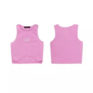 ส่งด่วนจากไทย เสื้อครอปเด็ก เว้าเอวใส่เต้นแบบลิซ่า Cover Dance K-pop ลายปัก แบบกล้าม ผ้ายืดหยุ่นดี