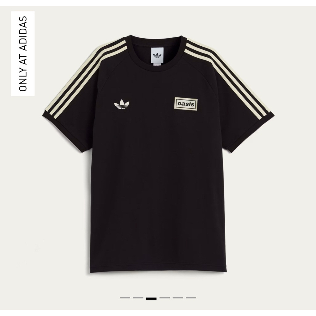 Adidas x Oasis เสื้อยืดสีดำ oasis TOUR 3-STRIPES T-SHIRT