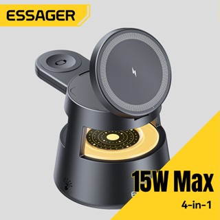 Essager 15W เครื่องชาร์จไร้สายเดสก์ท็อป 4-in-1 (พร้อมแผ่นแม่…