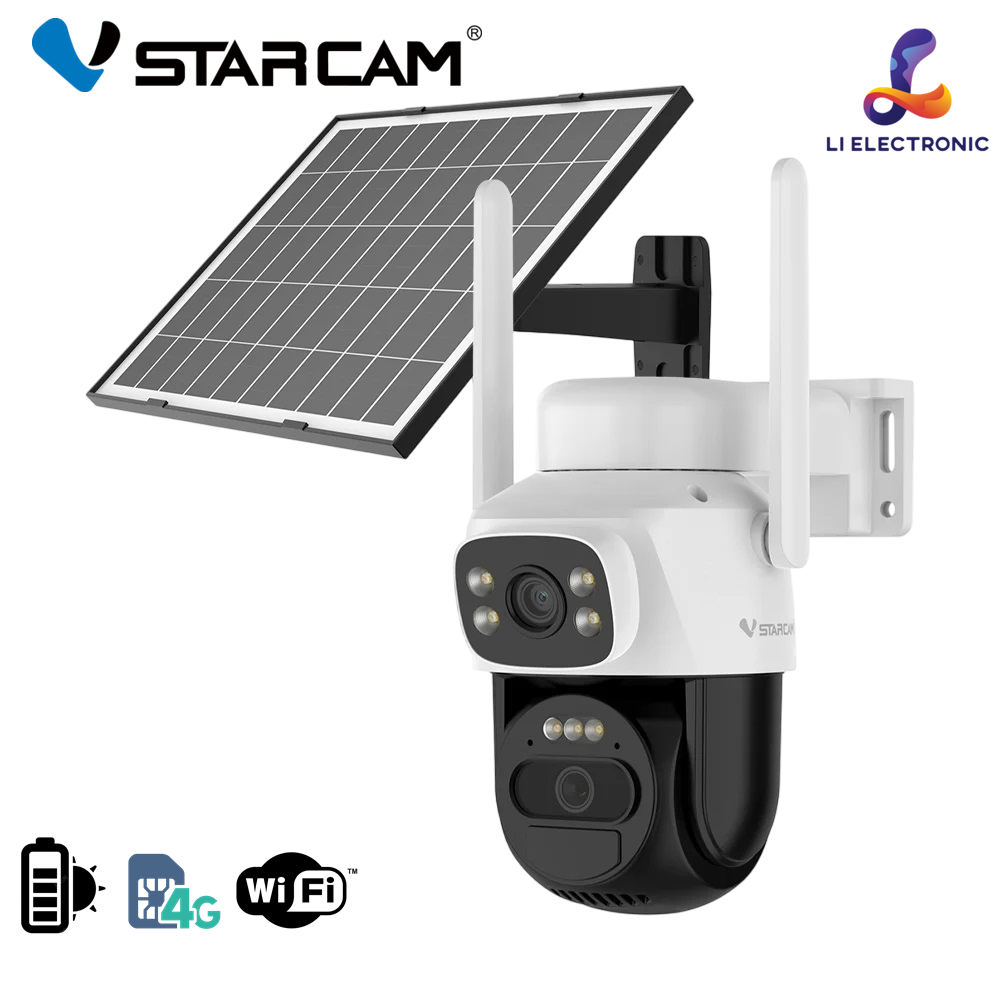 VSTARCAM CB622DR BG622DR SIM 4G / WIFI 3MP 1296p กล้องวงจรปิดใส่ซิม (2 เลนส์กล้อง) แผงโซล่าเซลล์