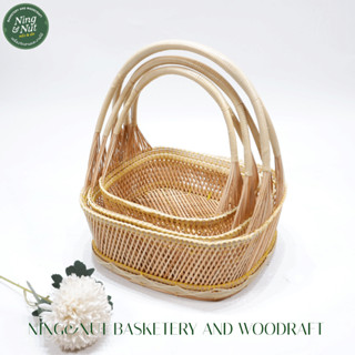 กระเช้าก้านมะพร้าวสาน สานแน่นหนาแข็งแรงรับน้ำหนักได้ดี มีบริ…