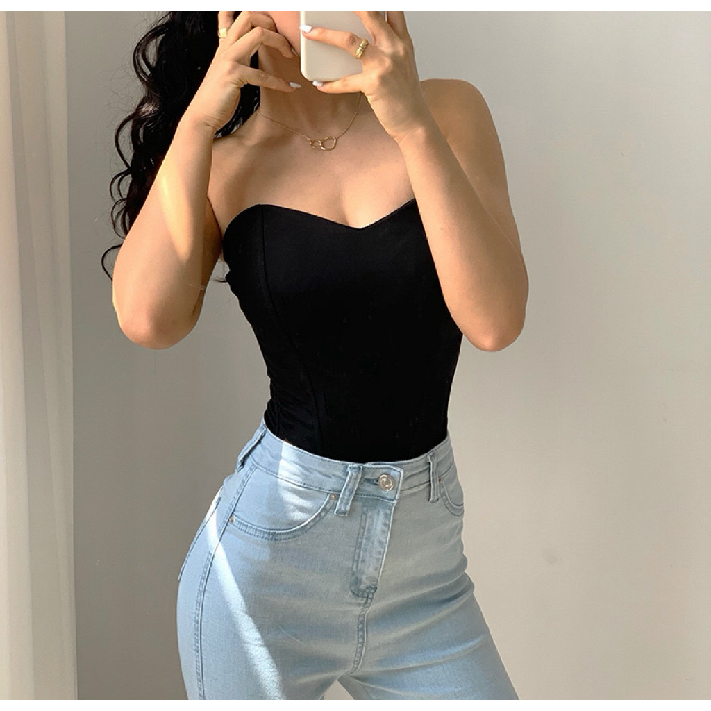 ✨พร้อมส่ง✨บราครอเซ็ทเกาะอกฟองน้ำไร้โครง Basic S-L