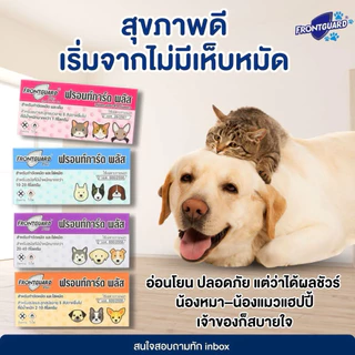 (ยกแพค 50 กล่องเล็ก) FrontGuard Plus ฟรอนท์การ์ด พลัส ผลิตภัณฑ์กำจัดเห็บหมัดสุนัข และแมว 8 สัปดาห์ ขึ้นไป