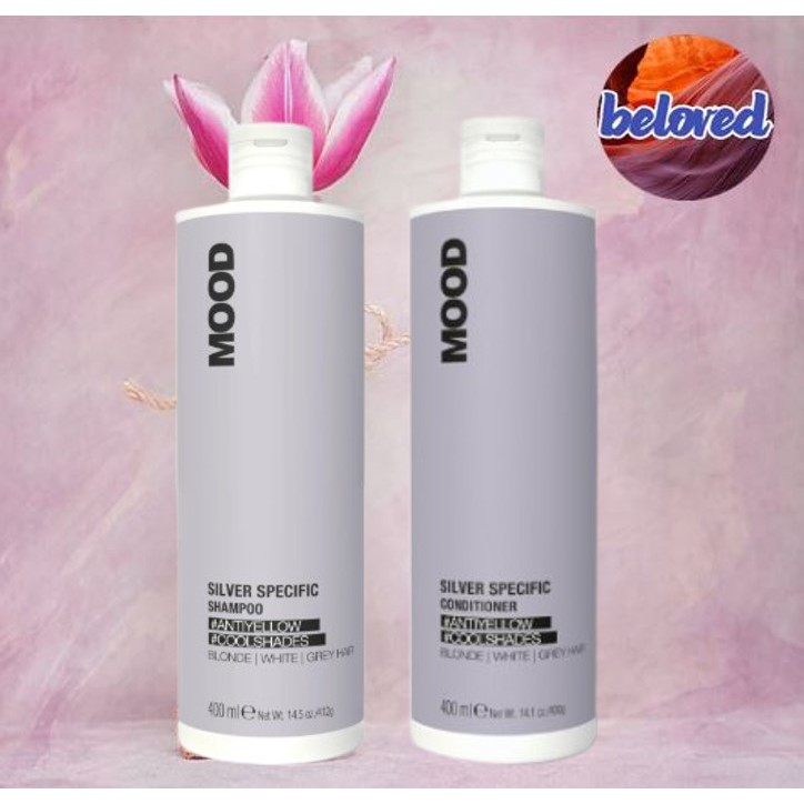 Mood Silver Specific Shampoo/Conditioner 400 ml แชมพู ครีมนวดผม เม็ดสีม่วง ฆ่าไรเม็ดสีเหลืองในเส้นผม