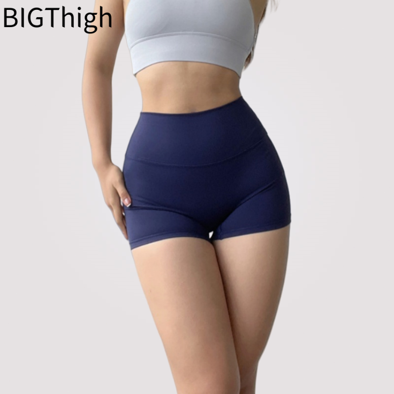 Big Thigh กางเกงโยคะสั้นเอวกลาง-สูง ยืดหยุ่น รัดรูป บาง สำหรับออกกำลังกาย สำหรับผู้หญิง