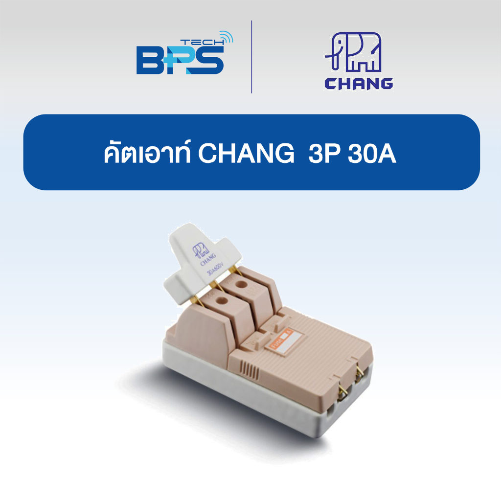 คัตเอาท์ CHANG ช้าง 2P 30/60/100A, คัตเอาท์ 3P 30A  ของแท้ 100% ราคา ถูกที่สุด ดีลบีเคเค แกลเลอรีภาพที่ 5