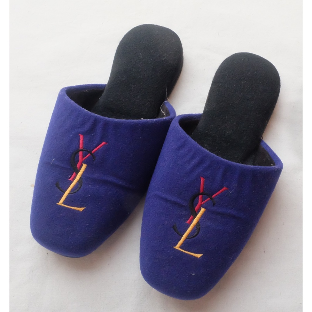 Y S L House Slippers Size 38EU-40EU สีม่วงเข้ม