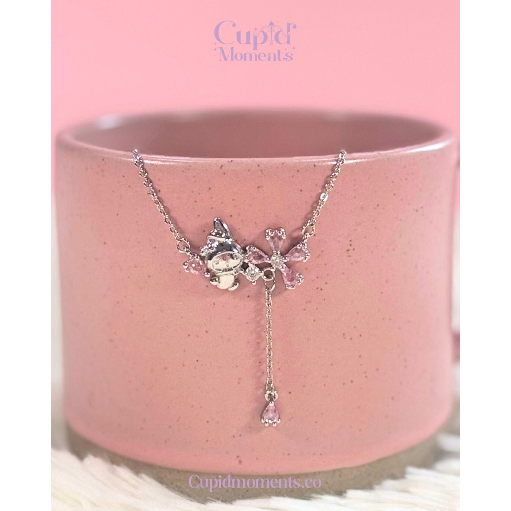 (เงินแท้ S925) My Melody Sakura Necklace สร้อยคอมายเมโลดี้ดอกซากุระ