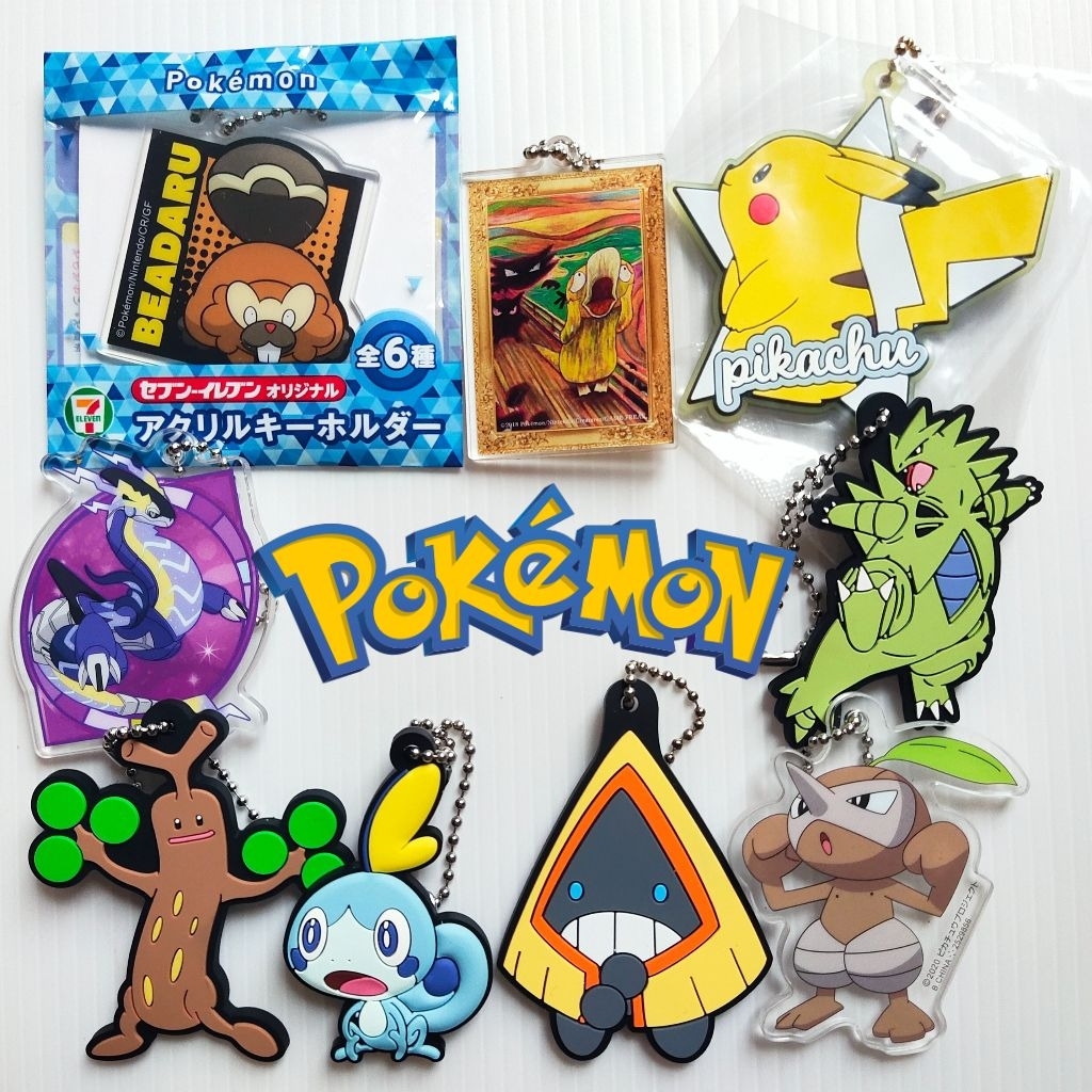 ของสะสม พวงกุญแจ Pikachu Nuzleaf Miraidon Snorunt Psyduck Tyranitar Sudowoodo Sobble Bibarel การ์ตูน
