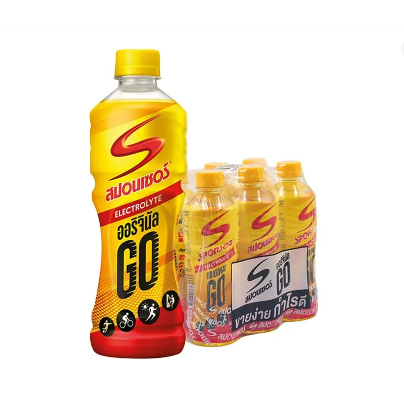 สปอนเซอร์ เครื่องดื่มเกลือแร่ ออริจินัล โก 420 มล. x 6 ขวด SPONSOR Go Energy Drink Original No Sugar