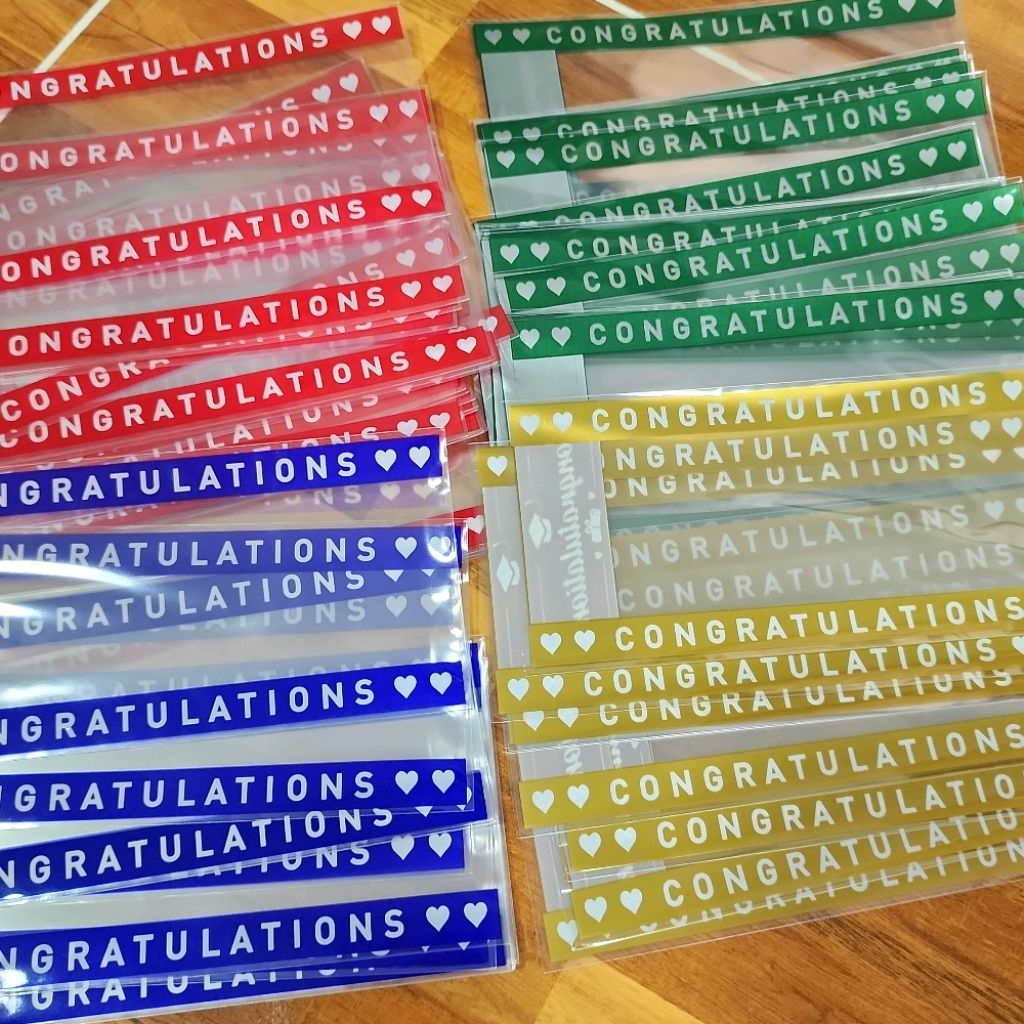 ซองใส่แบ​งค์​ จำนวน​ 50 ซอง​ พิมพ์​ลาย​ Congratulations​ ขนาด​ 3x6.5 ใส่แบ​งค์​ได้ทุกขนาด - รูปที่ 2