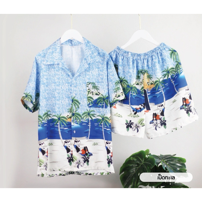 ชุดครอบครัว เสื้อฮาวาย เซ็ตฮาวายเด็ก เดรสผู้ใหญ่/เด็ก #ลายเป็ดทะเล - รูปที่ 5