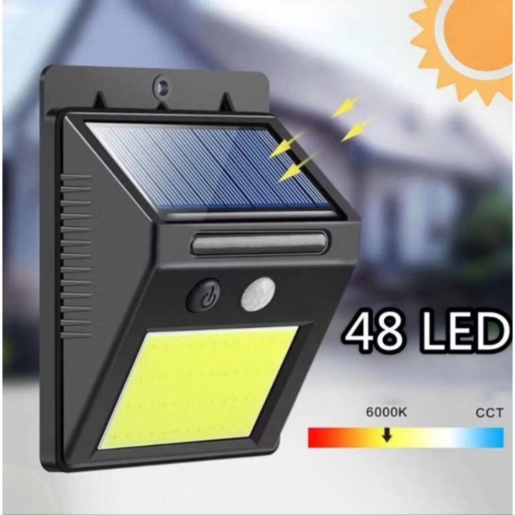 LED48 ไฟติดผนัง โซล่าเซลล์ พร้อมเซนเซอร์ในตัว Solar Cell Wall Light