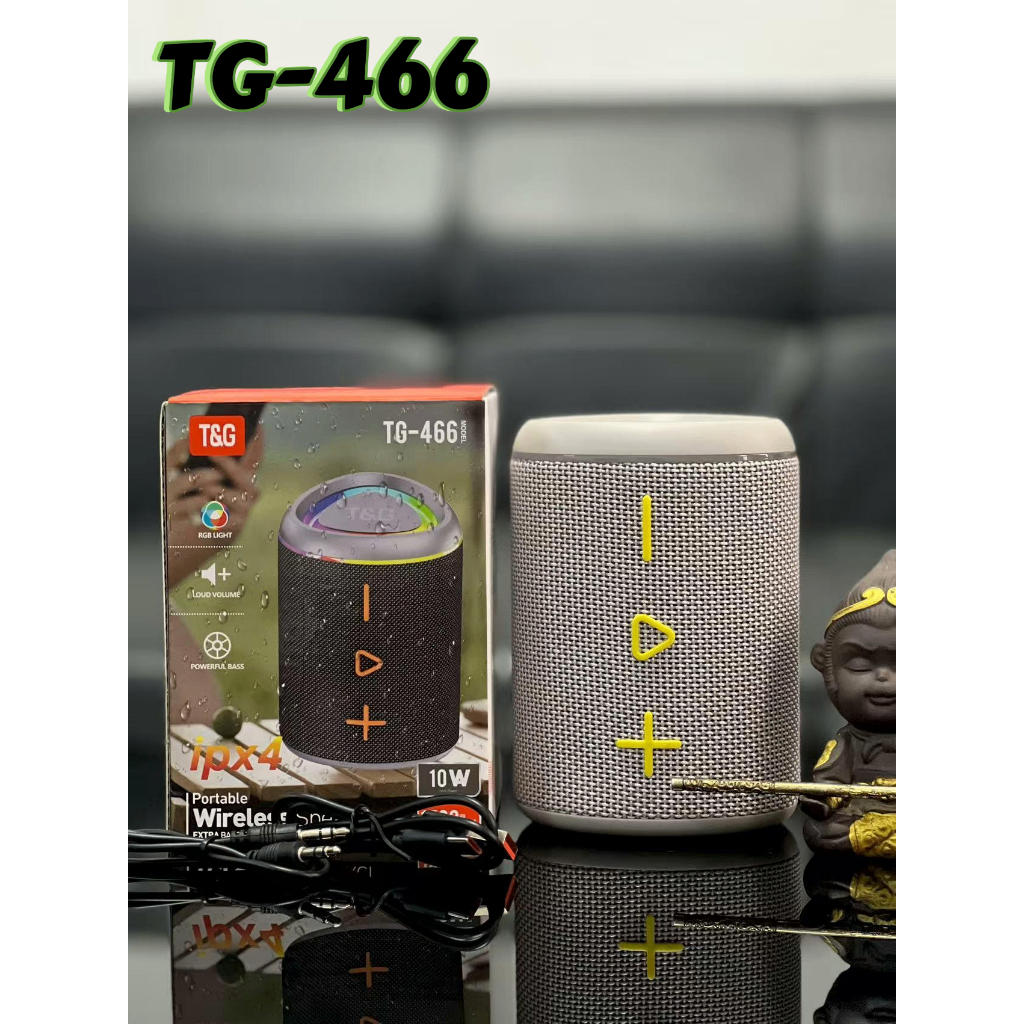 ลำโพงบลูทูธ รุ่น TG-466 กำลังขับ10W ปิดไฟได้ พกพาง่าย รองรับ USB TF เพิ่ม-ลดเสียงได้ มีสายแจ็คแถมให้