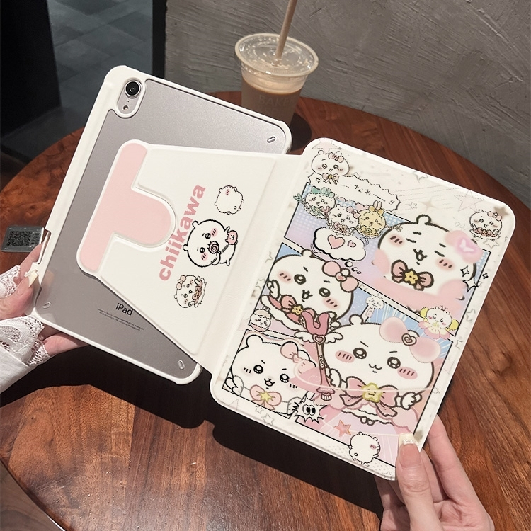 🌼ออกให้ 24 ชม🌼เคสไอแพด Gen11 Air7 Air6 ที่ใส่ปากกา Chiikawa เคสiPadหมุน 360° Gen10 Mini7 Pro11 2024