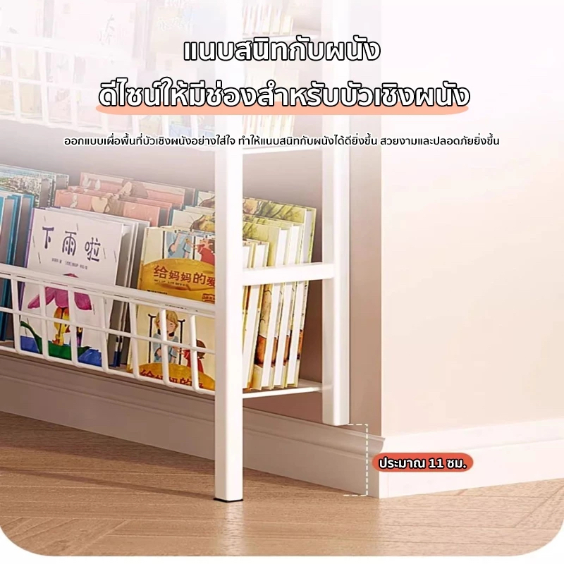 Baan【เหล็ก】ชั้นวางหนังสือเด็ก ชั้นวางหนังสือด้านหลังประตู ห้องนอน ห้องครัว อเนกประสงค์ ประหยัดพื้นที - รูปที่ 6