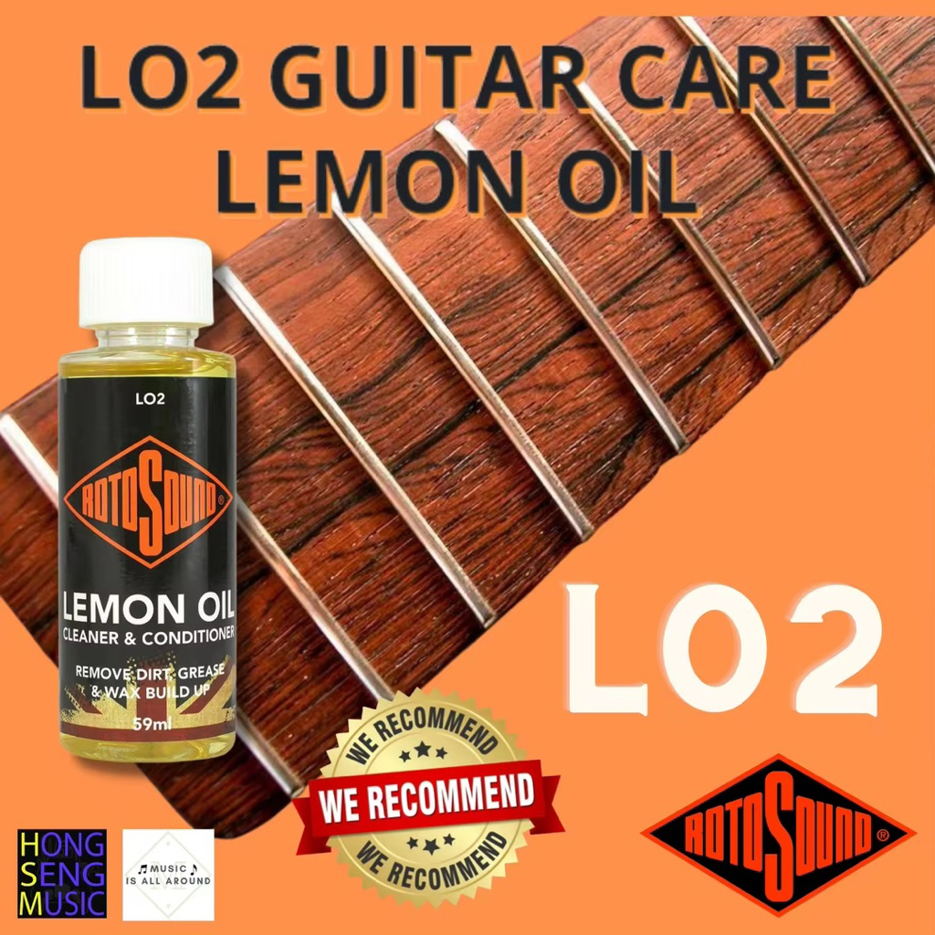Rotosound NEW ACCESSORIES น้ำยา Lemon oil ขจัดสิ่งสกปรก ไขมัน และแว็กซ์ที่สะสม บนฟิงเกอร์บอร์ด รุ่น LO2สูตรพิเศษรุ่นใหม่