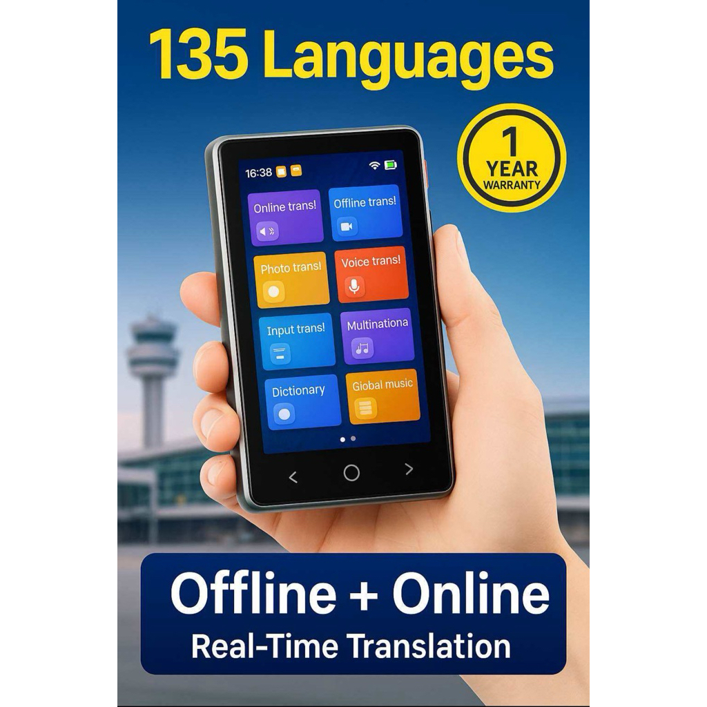 Aioxsys AI Voice Translator 135 Languages | Real-Time, Offline & Photo Translate | Free Case + 1Yr W