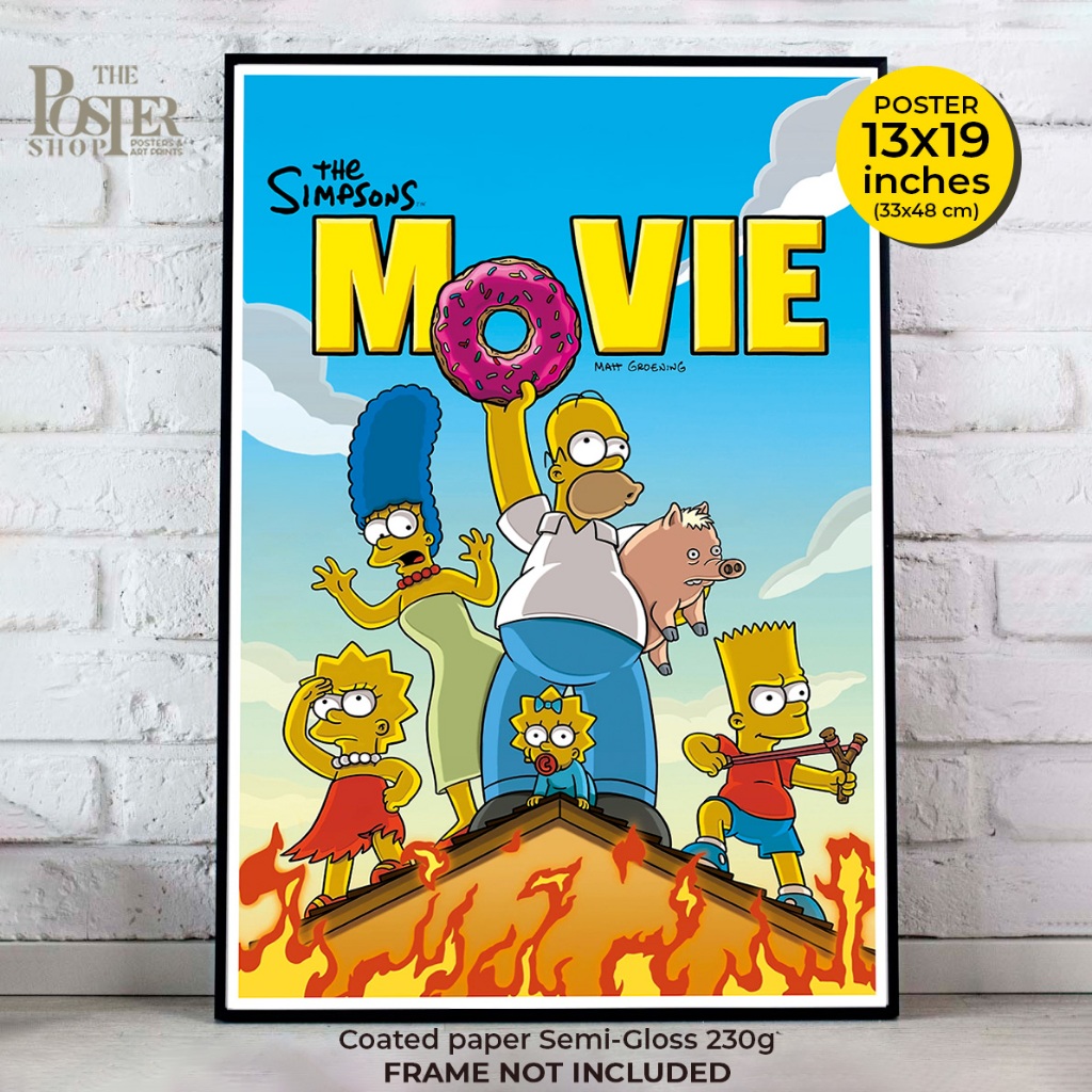 The Simpsons Movie Poster โปสเตอร์ เดอะซิมป์สันส์ รายการการ์ตูนซิตคอมสุดฮา ขนาด 33x48 cm