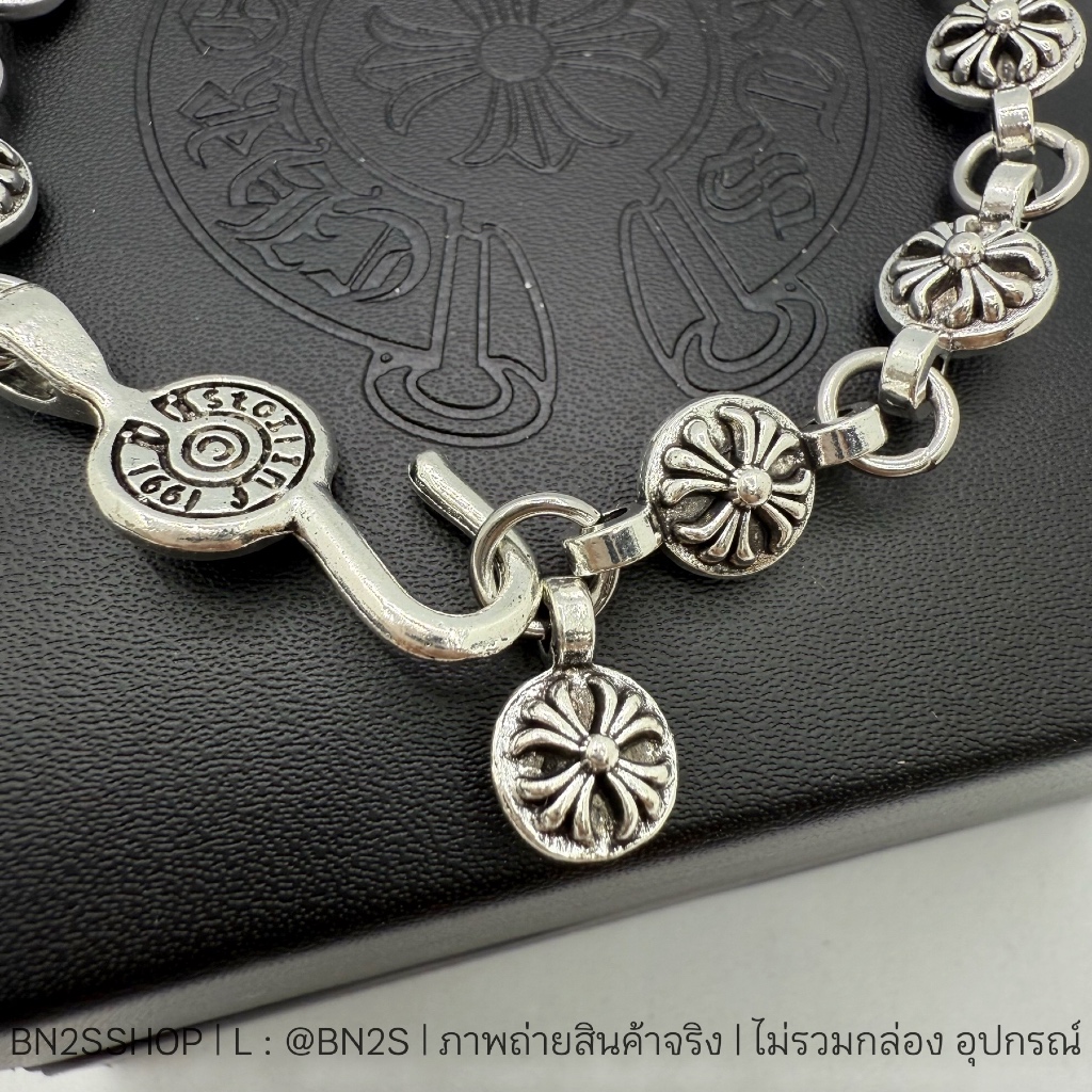 สร้อยข้อมือผู้ชายโครมฮาร์ท งานวินเทจ อะไหล่เงินปัดสีดำ Must Have Item รุ่น CH Ball Bracelet ราคา ถูกที่สุด ดีลบีเคเค แกลเลอรีภาพที่ 2