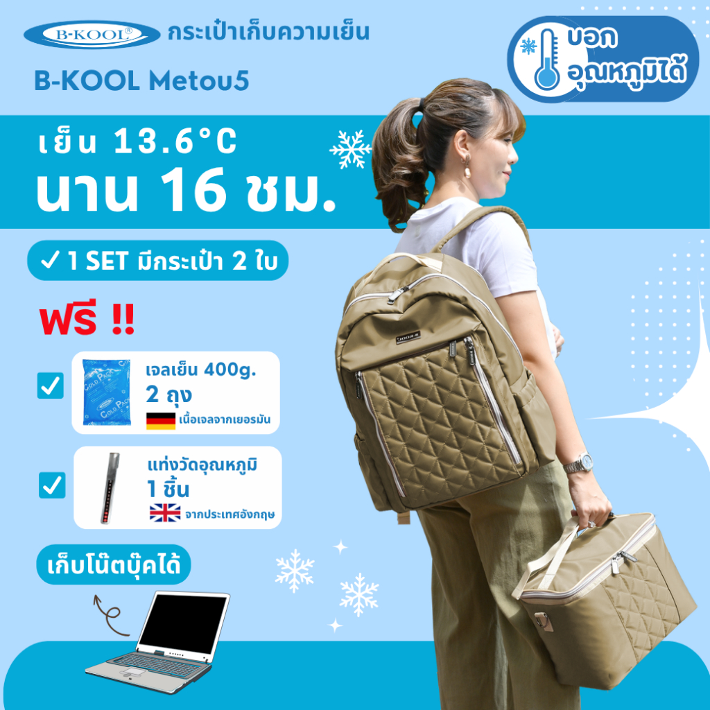 กระเป๋าเก็บความเย็น Me to u 5 B-KOOL รุ่นใหม่ ใส่ Notebook+เครื่องปั๊มได้ทุกรุ่น