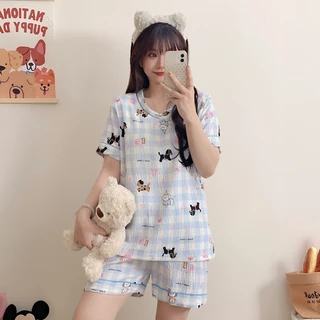 ชุดนอนผ้าเนื้อนุ่มสำหรับผู้หญิง รุ่นใหม่สวมใส่สบาย ลายน่ารักสำหรับฤดูร้อน แบบที่ต้องมี พร้อมส่งในไทย
