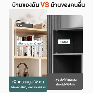 ตู้โชว์วางของ ชั้นวางหนังสือ 60*24*180ซม ชั้นวางของอเนกประสงค์ ชั้นวางหนังสือสำนักงาน ห้องนั่งเล่น สไตล์โมเดิร์น