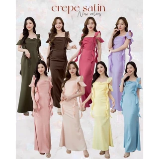 ชุดอออกงาน ชุดเพื่อนเจ้าสาว koolykool(พร้อมส่ง S-2XL) เดรสสายเกลียว4สาย AF00