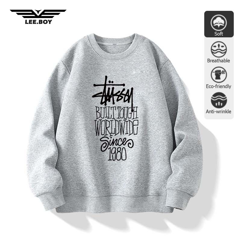 Sweatshirts หนา นุ่ม ใส่สบาย พิมพ์อินเทรนด์ที่เรียบง่าย เสื้อหนาว ผ้าฝ้ายไซส์ใหญ่สำหรับผู้ชาย (ส่งเร็ว จัดส่งจากไทย)