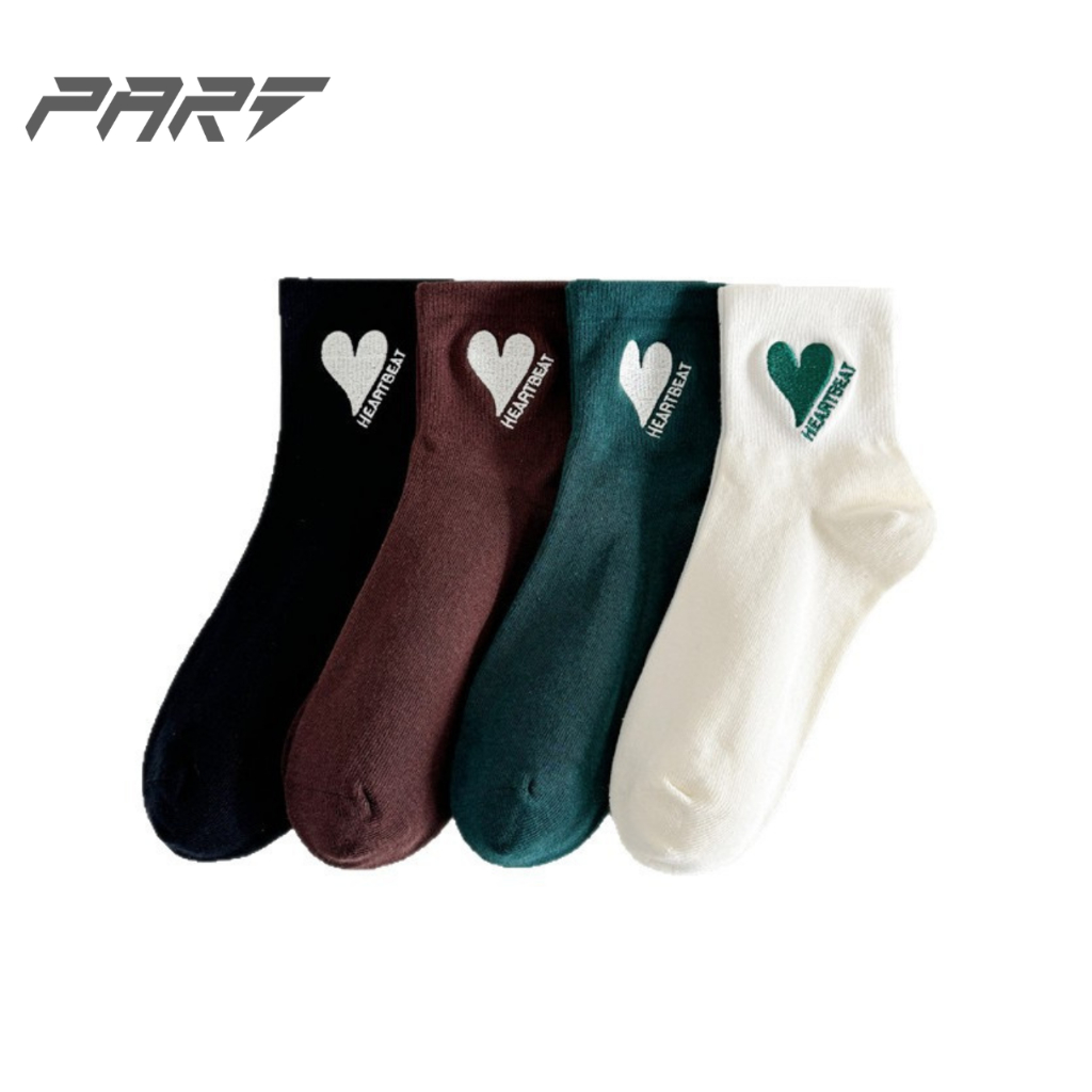 **รุ่นใหม่ **ถุงเท้าข้อกลาง Heartbeat มีทั้งหมด 4 สี พร้อมส่งในไทย