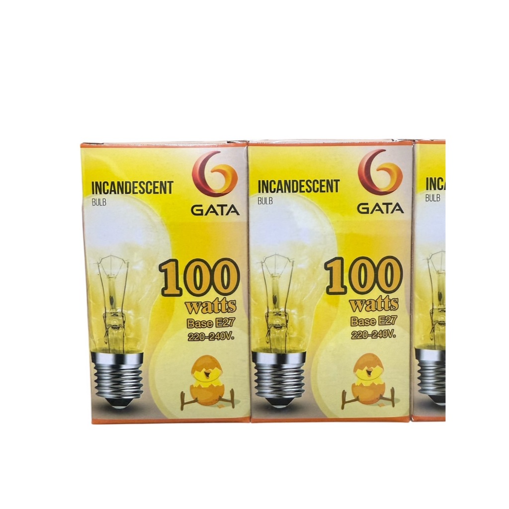 GATA หลอดไส้ หลอดอินแคน 60W100W หลอดทังสเตน หลอดให้ความร้อน ขั้วเกลียวE27 หรี่ไฟได้ หลอดให้ความร้อนลูกไก่ หลอดกกไข่ 220V