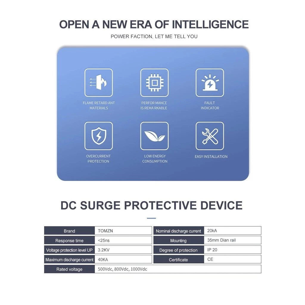 SPD ป้องกันฟ้าผ่า ไฟกระชากโซล่าเซลล์2P Dc 1000Vเสิร์จกันฟ้าผ่า สำหรับโซล่าเซลล์ สินค้าพร้อมส่ง surge protective device - รูปที่ 3