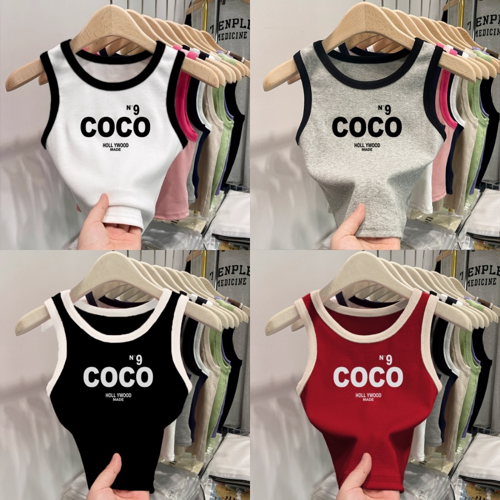 ฤดูร้อนใหม่ ความหลากหลายของรูปแบบ  เสื้อกล้ามลำลอง เบสิก สีพื้นเปิดไหล่ สำหรับสตรี นุ่มและใส่สบาย