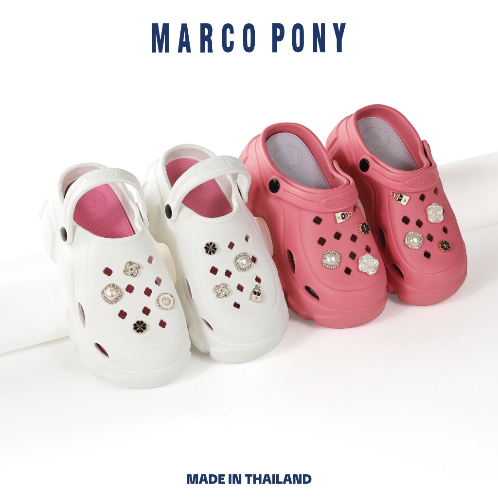 Marco Pony รองเท้าแตะหัวโตผู้หญิง รุ่น MH9021 รองเท้าเสริมส้น 7 CM. พื้นหนานุ่ม น้ำหนักเบา ใส่สบาย