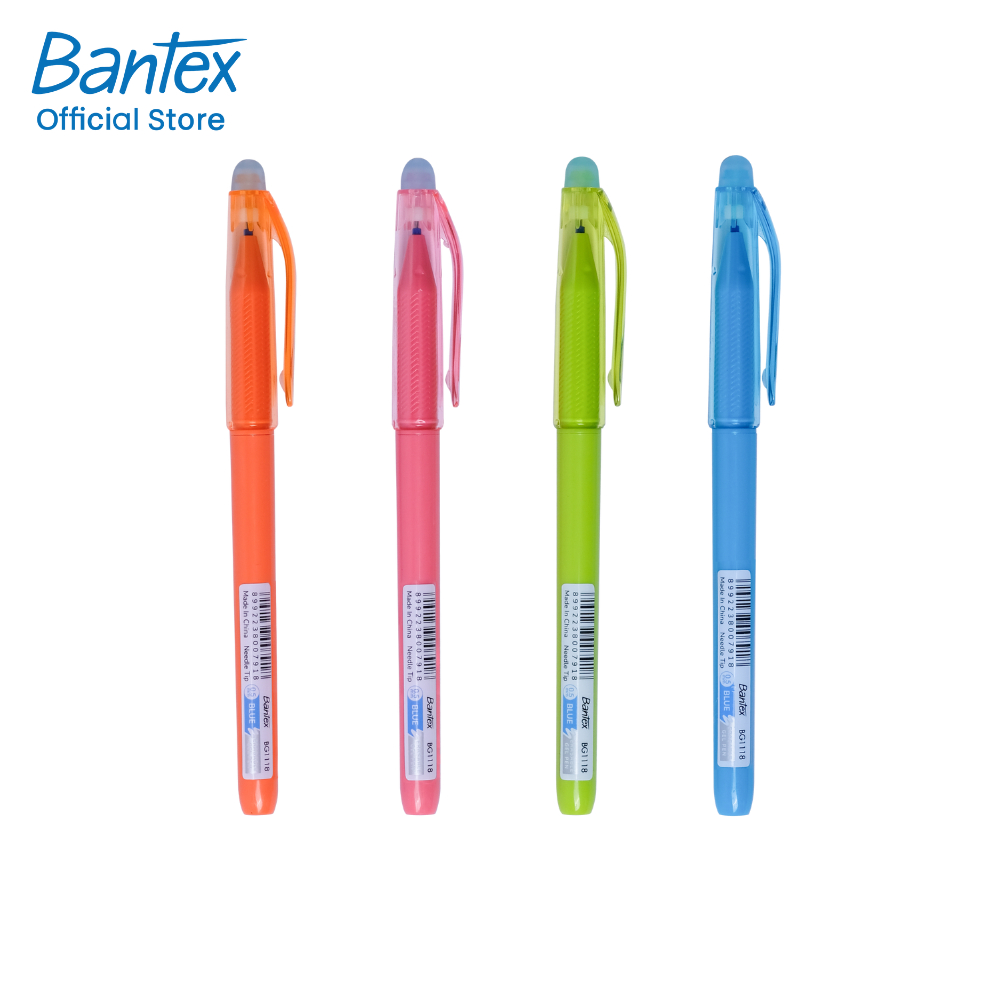 Bantex ปากกาเจล ปากกาเจลลบได้ สุ่มสี หมึกดำ น้ำเงิน เขียนลื่น เขียนได้ทุกพื้นผิวกระดาษ Gel Pen
