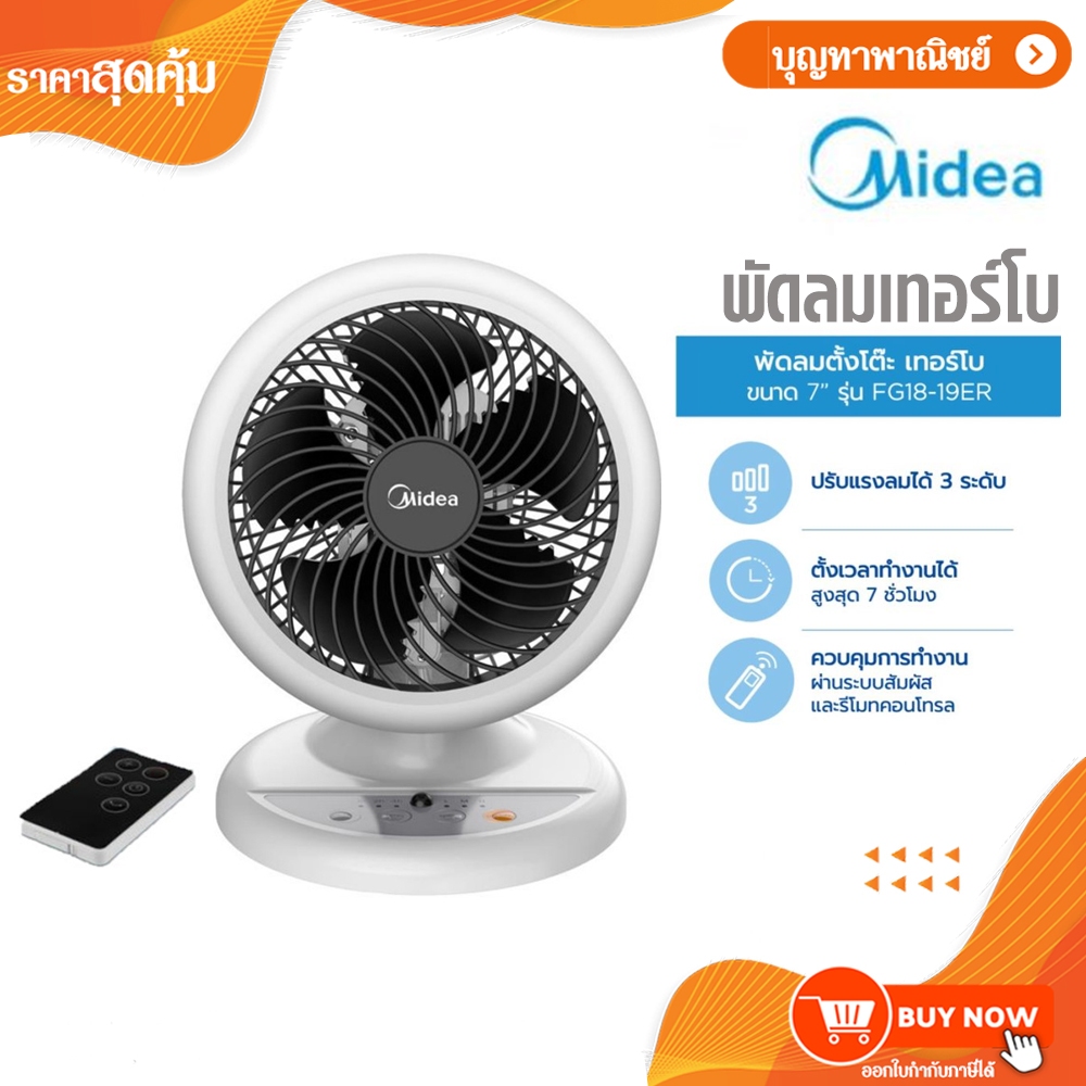 Midea พัดลมเทอร์โบ พัดลม รุ่น FG18-19ER