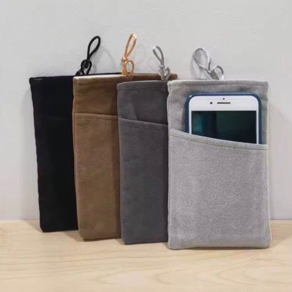 พร้อมส่ง ถุงผ้ากำมะหยี่ใส่มือถือ ใส่แบตสำรอง Size XL 2ชั้น ช่วยถนอมหน้าจอมือถือ ลดรอยขีดข่วน - รูปที่ 7