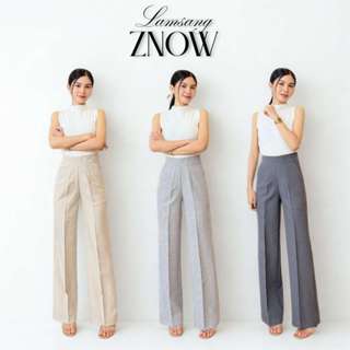 LAMSANG P05 Znow Pants กางเกงเอวสูงกระบอกกลางซิปหลัง