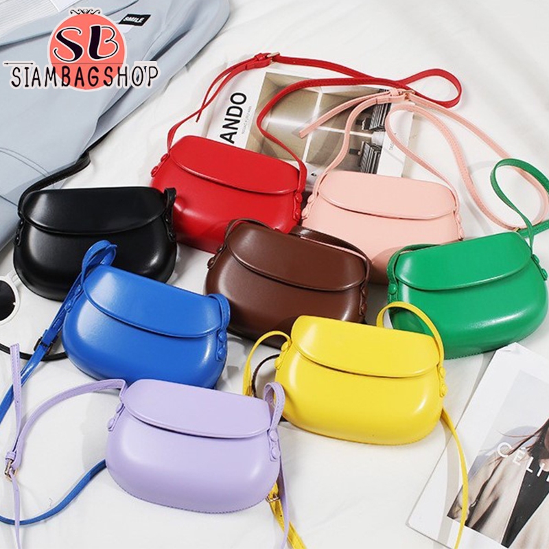 SIAMBAGSHOP(S1897) กระเป๋าหนังสะพายทรงกล่อง สไตล์เกาหลี crossbody