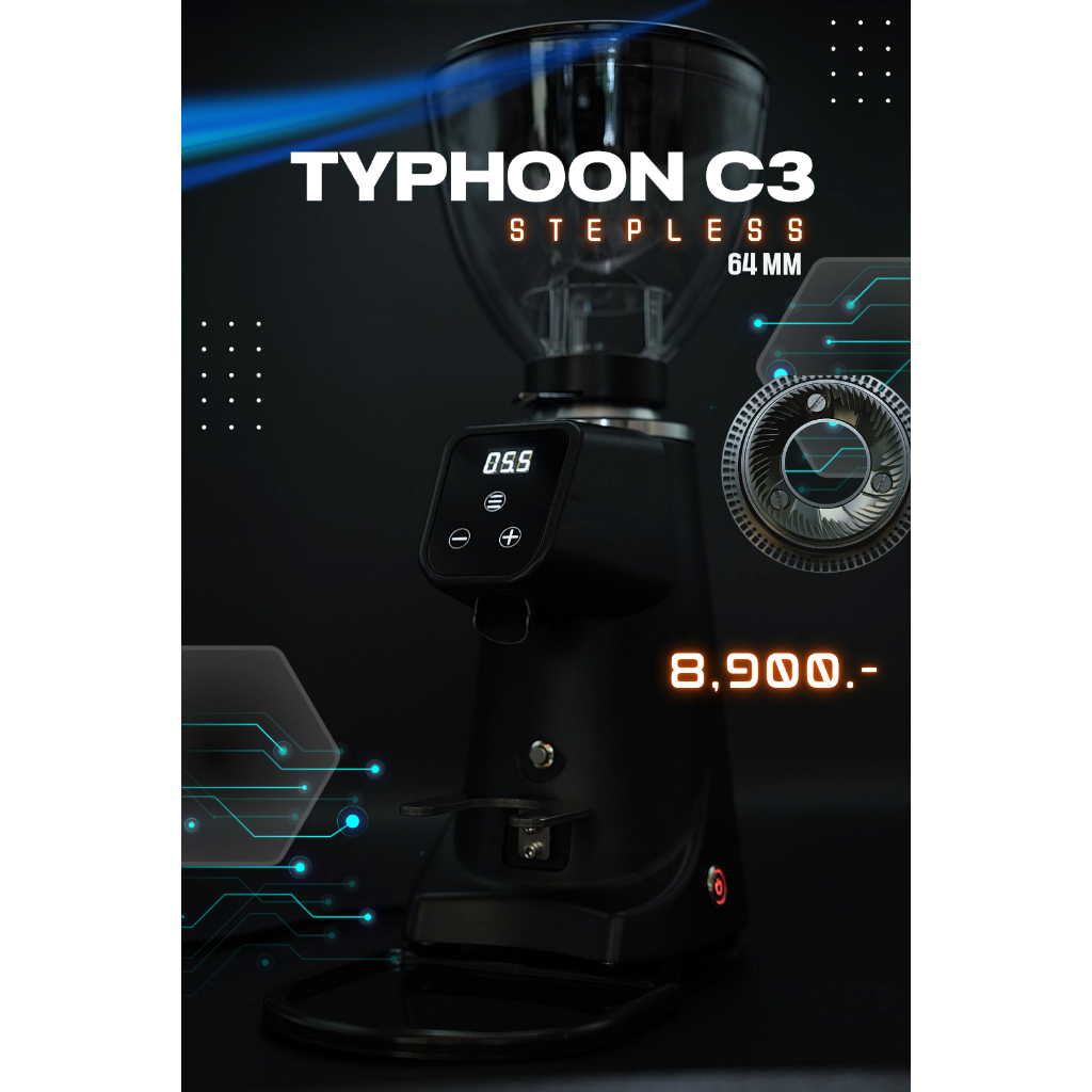 TYPHOON C3 เครื่องบดกาแฟ ขนาดเล็ก รับประกันสินค้า 1 ปี