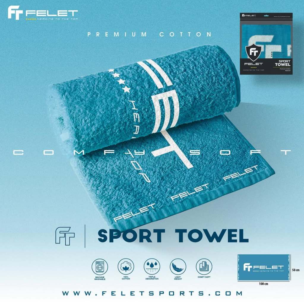 ผ้าขนหนูกีฬาแบดมินตัน FELET SPORT TOWEL ผ้าเช็ดเหงื่อ (สินค้าลิขสิทธิ์แท้ 100%)
