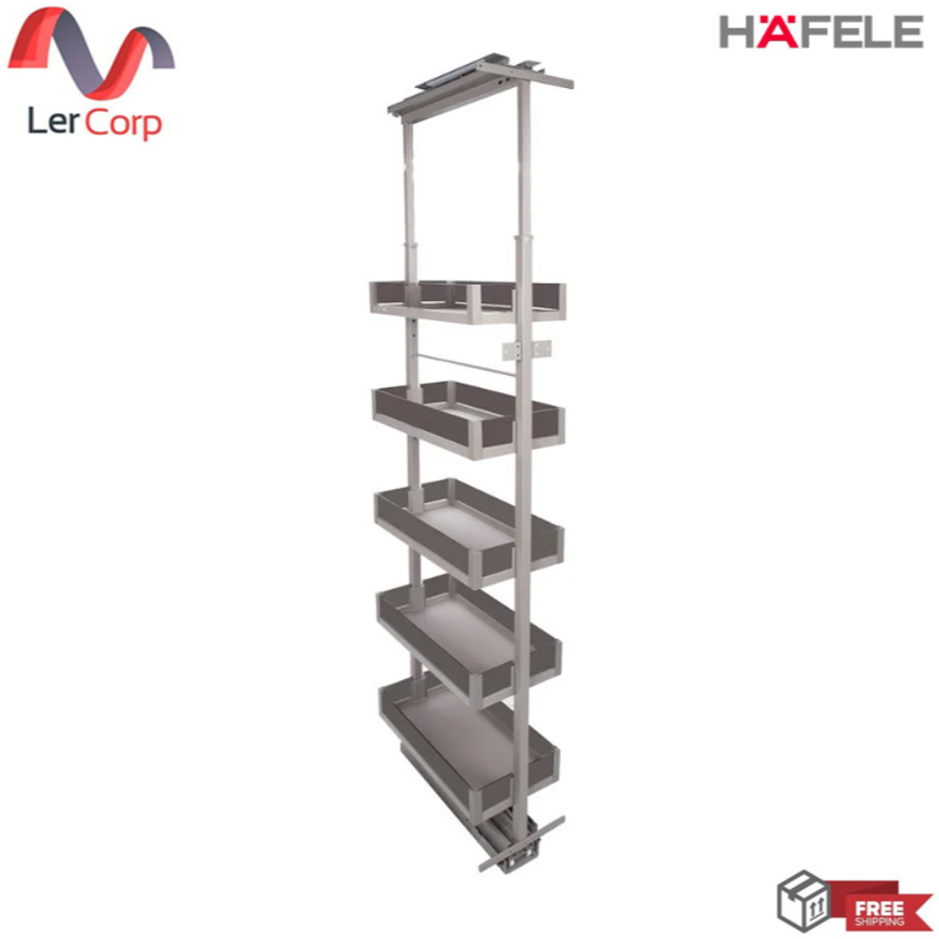 (Hafele) ตู้สูงบานดึง หน้ากว้าง 300 มม. สูง 1,770-2,070 มม. วัสดุเหล็กพ่นสีแชมเปญ ขอบกระจก (495.35.353)