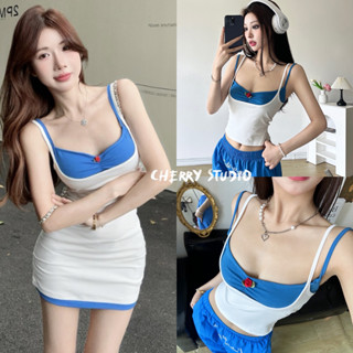 Cherry พร้อมส่ง🦋เสื้อสายเดี่ยว 2 ชิ้นเสื้อกักสายเดี่ยวสวยๆผู…